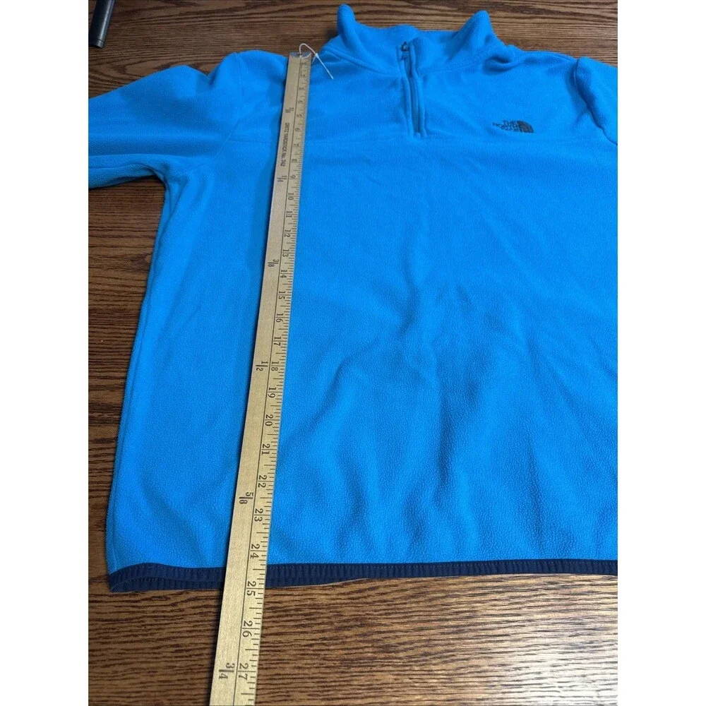 THE NORTH FACE Soft Lightweight Fleece Long Sleeve Jacket  1/4 Zip Bright Blue L